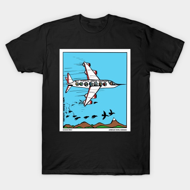 Bird Migration Service Airline Funny Animal Novelty Gift T-Shirt by Airbrush World